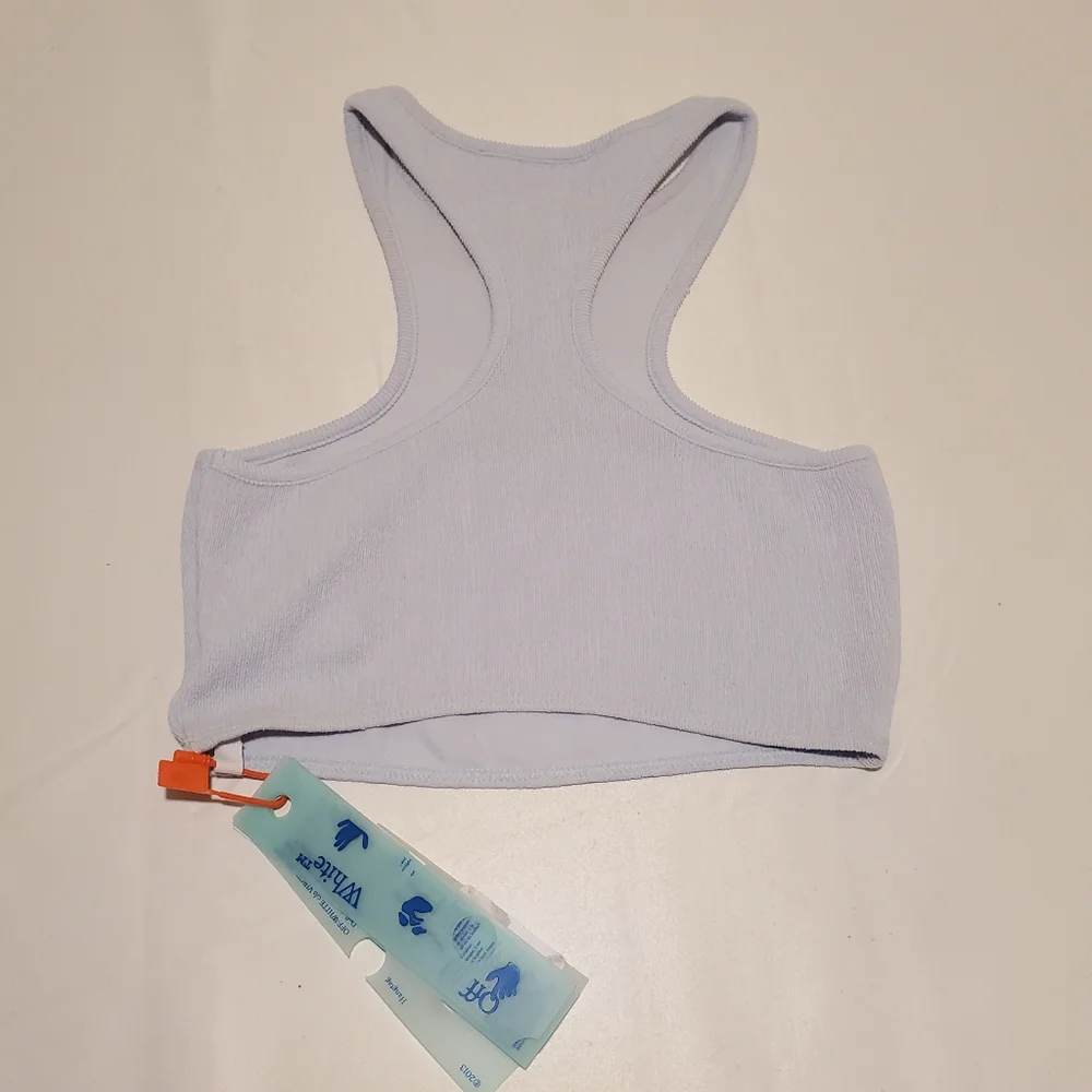 Off-White Ribbed Rowing Cropped Light Blue Top - Picture 6 of 9